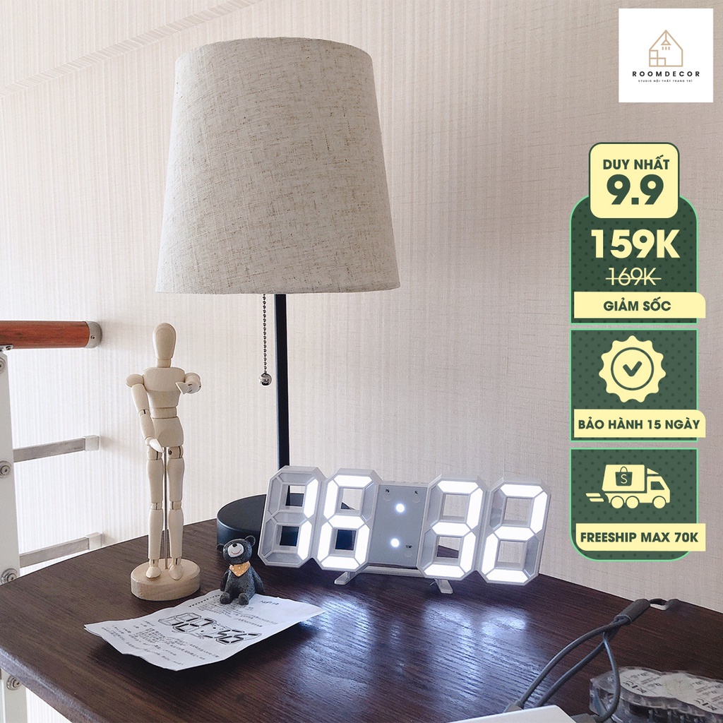 Đồng Hồ Led 3D Để Bàn Thông Minh, Đồng Hồ Đèn Led Treo Tường