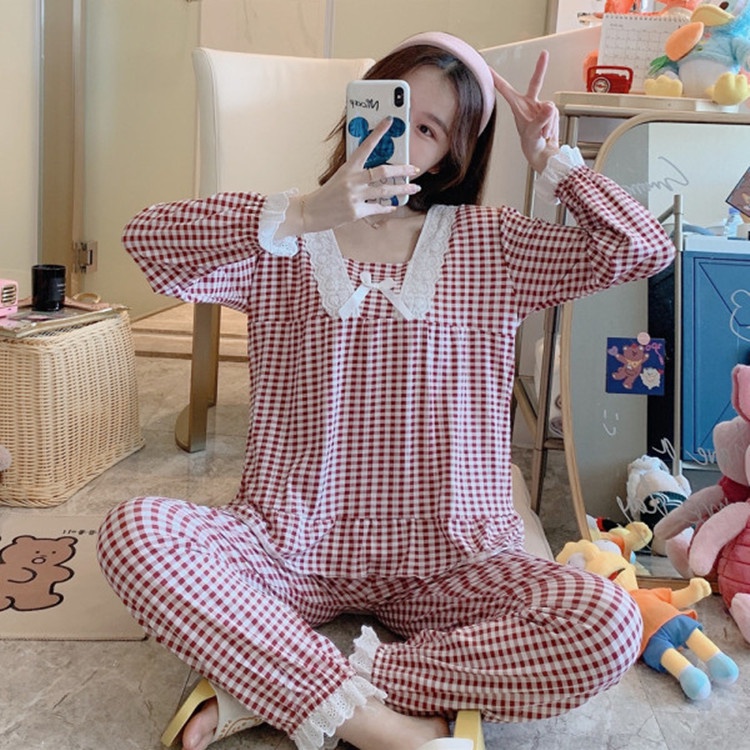 Đồ Bộ Nữ Mặc Nhà Pijama Thun Mềm Phối Nơ Cực Xinh Tay Dài Quần Dài LATOZIA BĐN15 | BigBuy360 - bigbuy360.vn