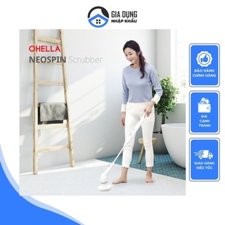 Máy chà toilet tự động, máy cọ rửa nhà vệ sinh, cây lau đa năng ohella neospin, nhập hàn, bảo hành 12 tháng