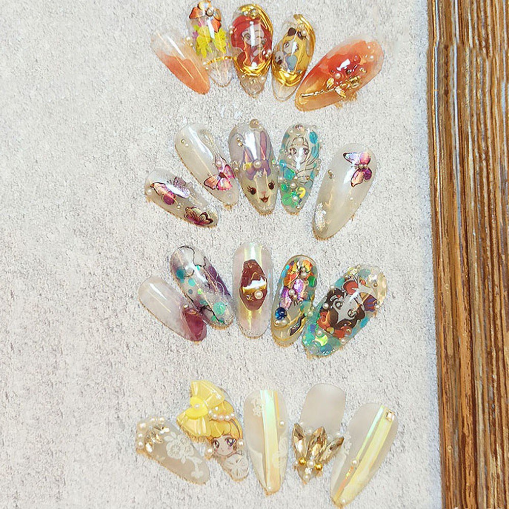 Miếng Dán Trang Trí Móng Tay Hình Gấu Hoạt Hình 3D Diy