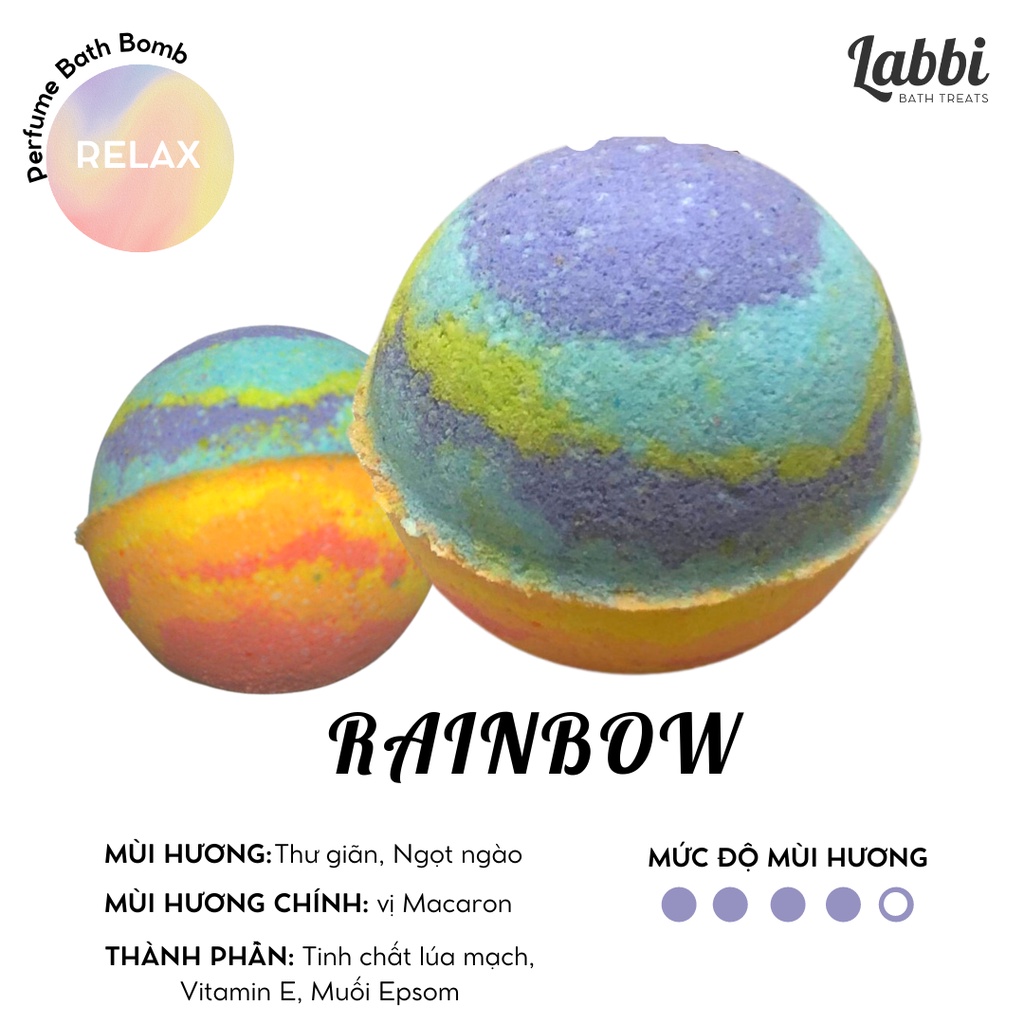 RAINBOW  [Labbi] Bath bomb / Viên sủi bồn tắm / Bom tắm