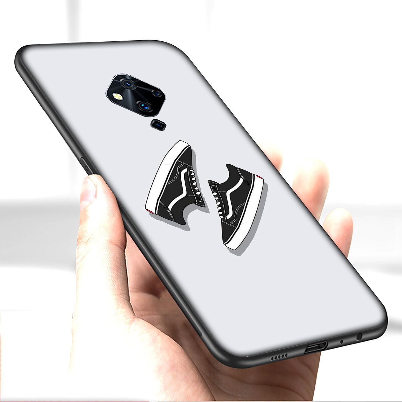 Samsung Galaxy A9 A8 A7 A6 Plus J8 2018 + A21S A70 M20 A6+ A8+ 6Plus Casing Soft Silicone white Black Vans Phone Case