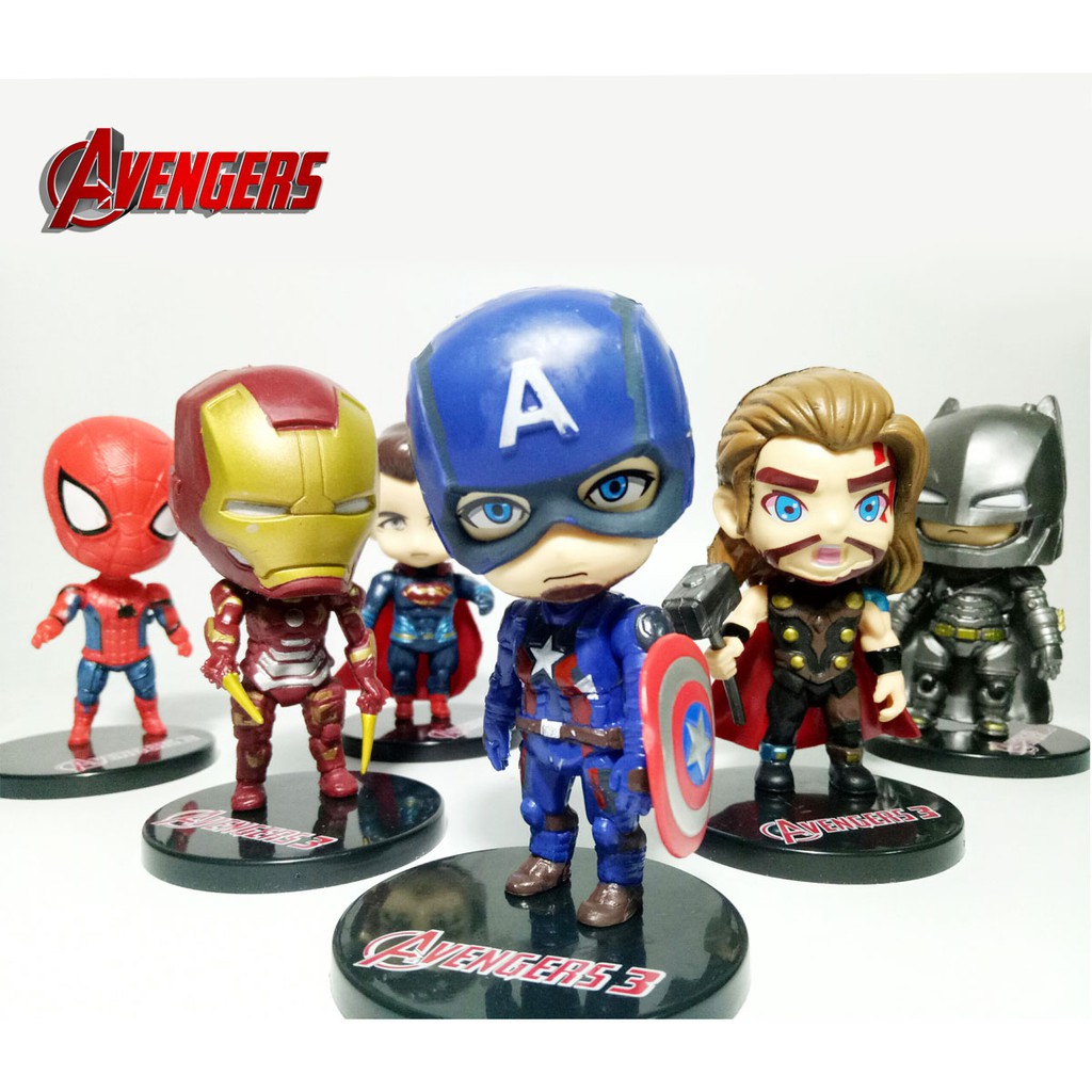 Mô Hình Nhân Vật  Siêu Anh Hùng Avenger Chibi( Full bộ 6 em )