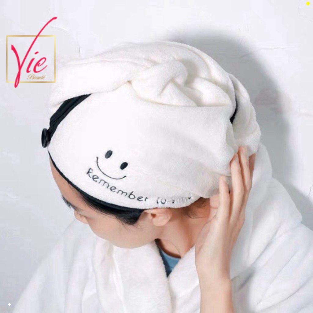 Khăn Quấn Tóc, Mũ Tắm Trùm Đầu ủ tóc siêu thấm, làm khô tóc siêu nhanh VieBeaute