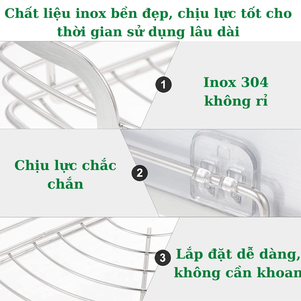 Kệ inox dán tường VIVUDECOR KD01