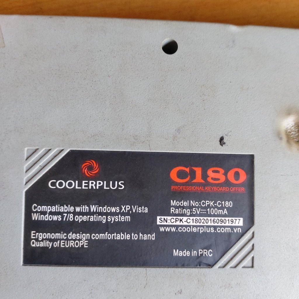 Bàn phím CoolerPlus CPK-C180 cũ chính hãng ok