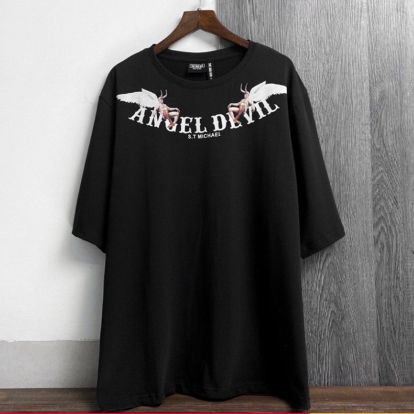 Áo thun nam nữ - Áo phông tay lỡ Angel Devil HÀNG CAO CẤP chất vải cotton form Unisex thời trang HOT 2021 M7