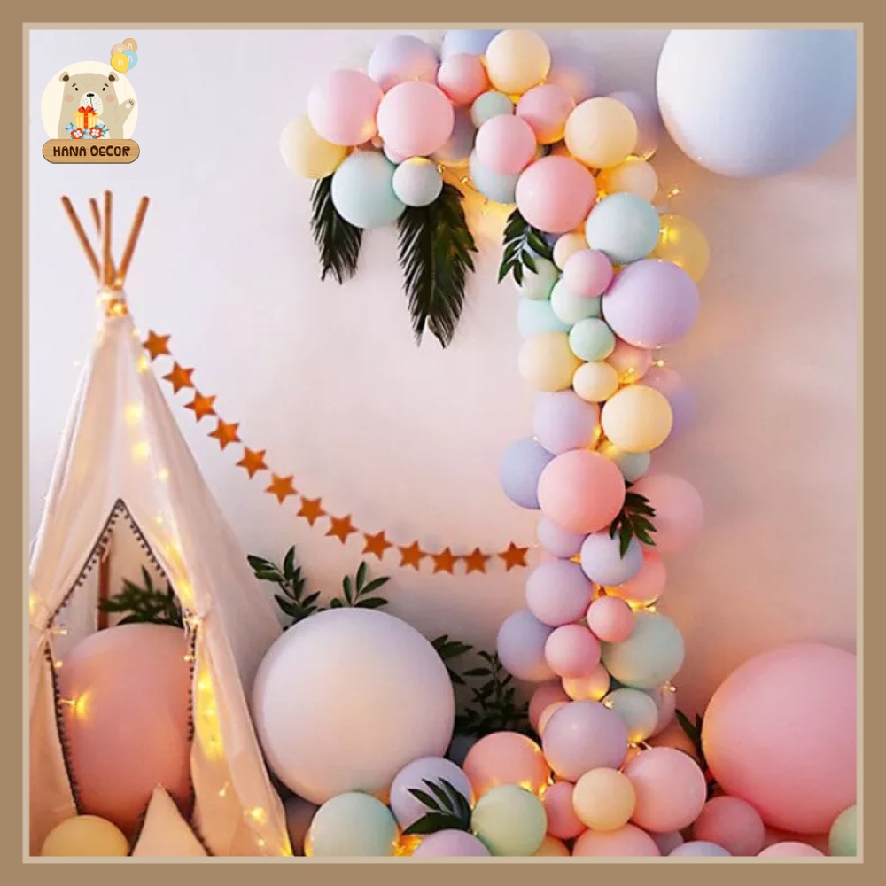 10 bóng pastel / macaron trang trí sinh nhật, thôi nôi Hana Decor