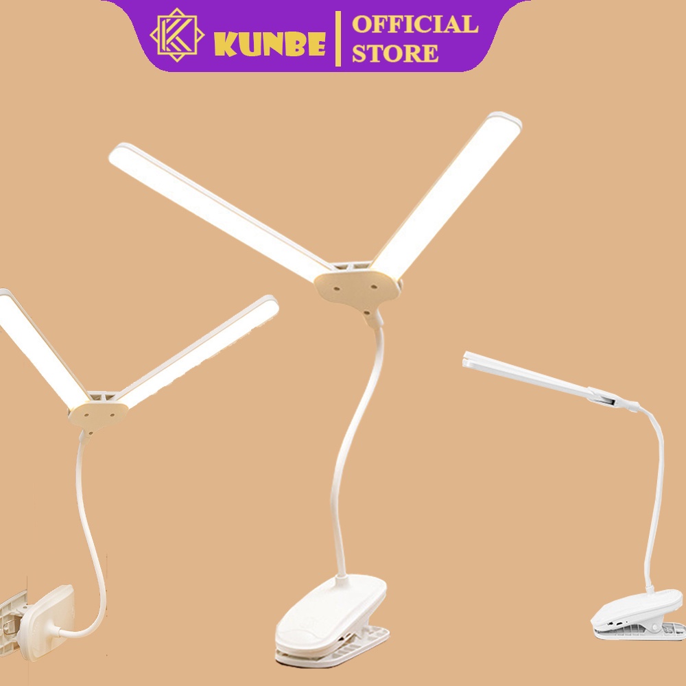 Đèn LED Để Bàn Học Bàn Làm Việc KUNBE Thiết Kế Sáng Tạo Với 2 Thanh Led Rời, Lắp Đặt Linh Hoạt, Tiết Kiệm Không Gian