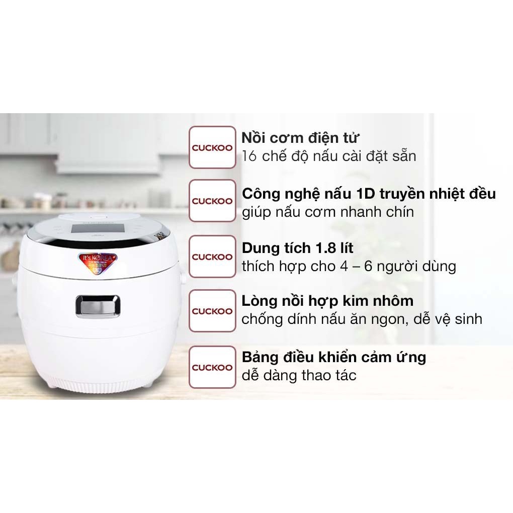 [Mẫu Mới] Nồi Cơm Điện Tử Cuckoo CR-1020F 1.8 Lít 1.8L - Cảm Ứng - Hàng Chính Hãng (Bảo Hành Toàn Quốc 2 Năm)