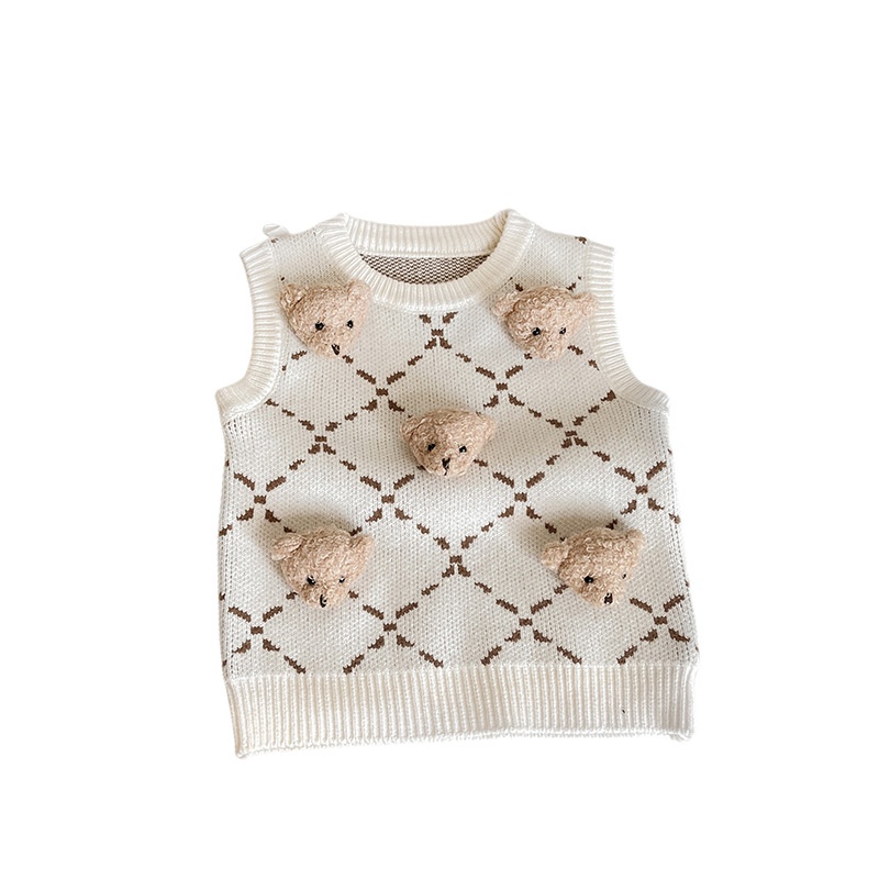 Áo Sweater Dệt Kim Sát Nách Kiểu Vintage Dễ Thương Cho Bé Sơ Sinh