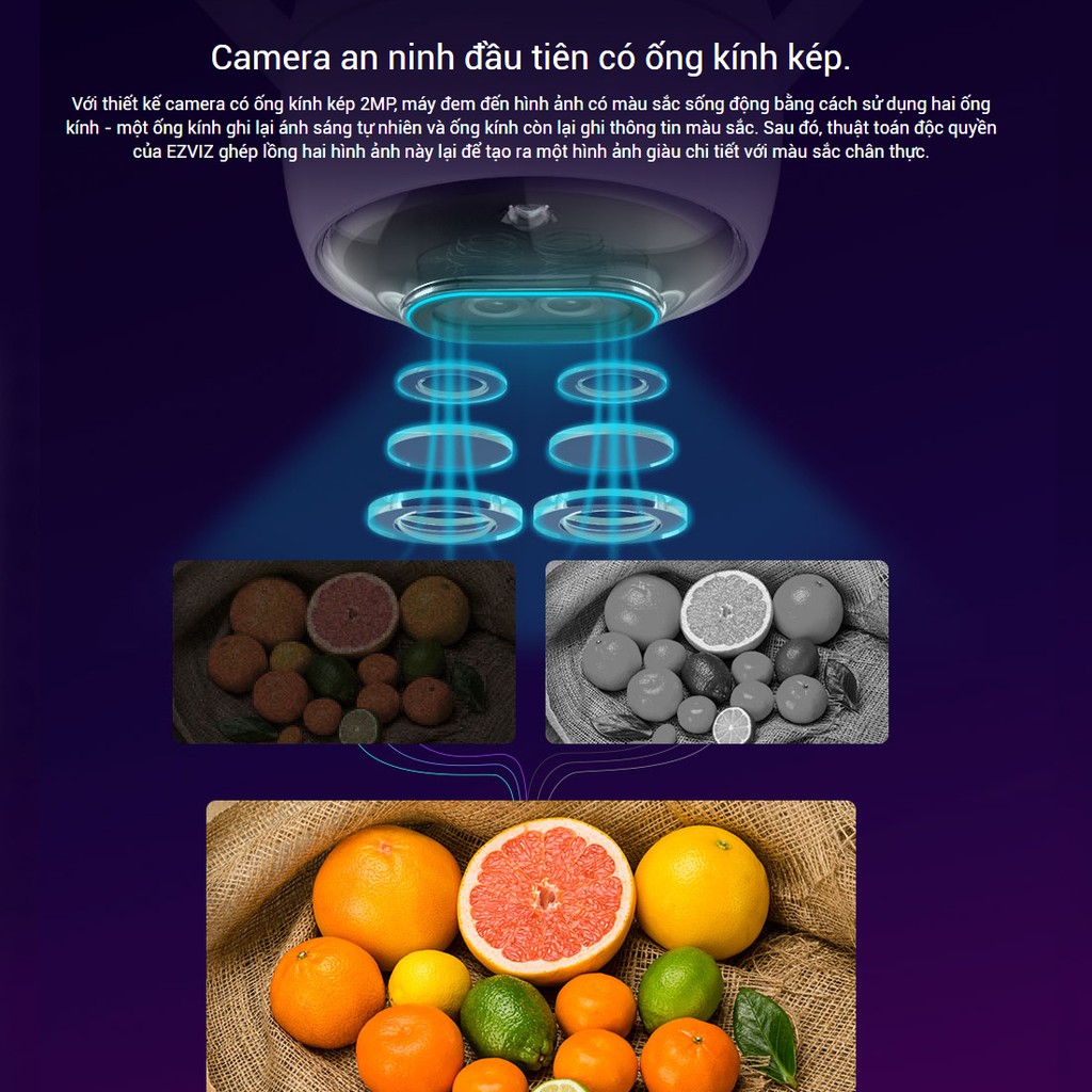 Camera IP Wifi EZVIZ C3X 2.0 Megapixel CS-CV310 1080P. Công nghệ AI - Màu ban đêm - Hàng Chính Hãng - Bảo hành 24T | BigBuy360 - bigbuy360.vn