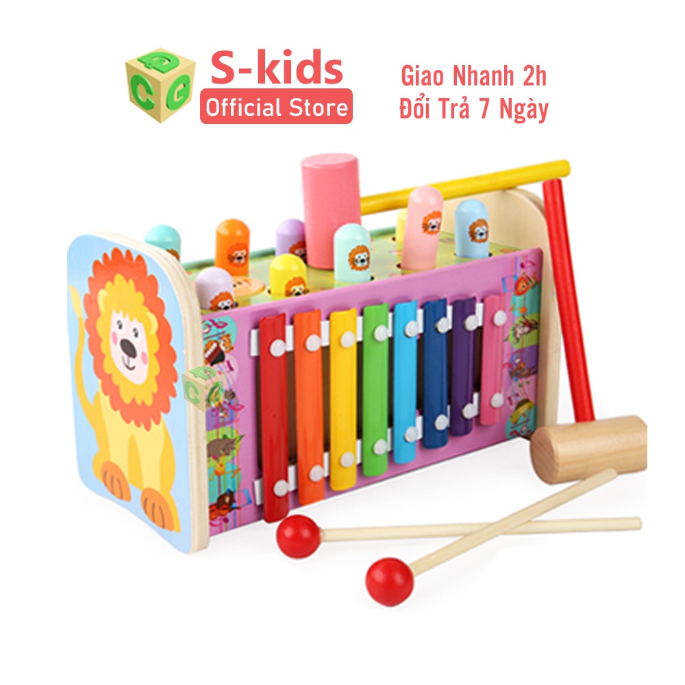 Đồ chơi âm nhạc cho bé S-kids, Bộ nhạc cụ nhiều chi tiết bằng gỗ cho trẻ sơ sinh