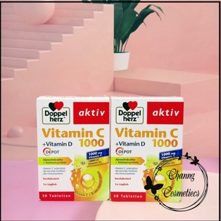 Vitamin c 1000 + vitamin d doppel herz - hộp 30 viên - hàng nội địa đức