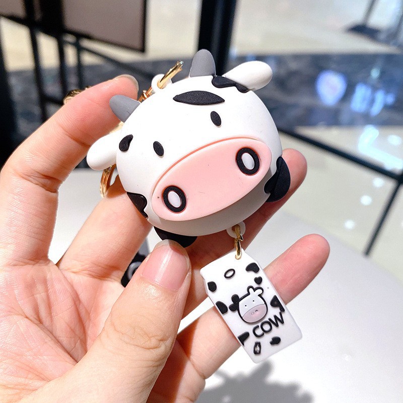 Móc khóa hình bò sữa Cute Cow, Móc khóa đôi hình bò sữa dễ thương đáng yêu