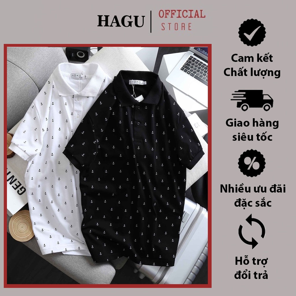 Áo Thun Cặp Đôi Nam Nữ  Cổ Bẻ Polo Họa Tiết Mũi Neo 233 Chất Liệu Cao Cấp Siêu Thấm Hút Mồ Hôi