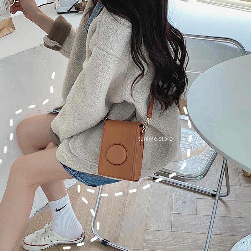 (Sẵn Nâu,Đen,Trắng) TÚI ĐEO CHÉO CAMERA BAG NHỎ XINH ĐỰNG ĐIỆN THOẠI