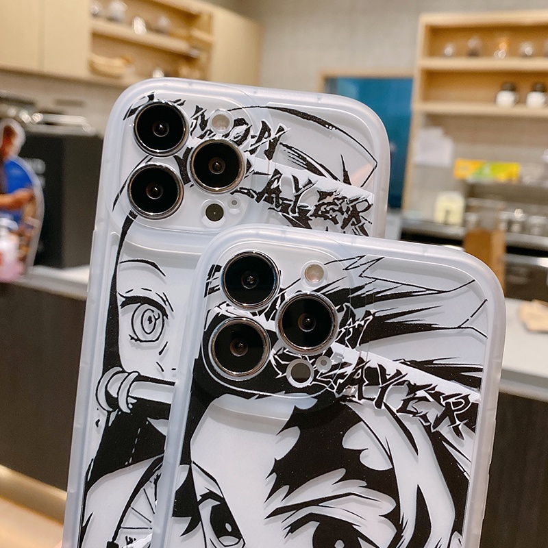 Ốp Điện Thoại Silicon Dẻo Trong Suốt In Hình Demon Slayer Nezuko Tanjirou Cho iPhone 14 13 11 12 Pro Max Xs Max XR 7p 8plus