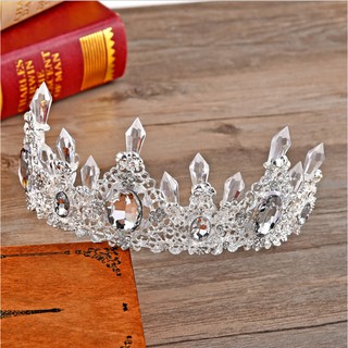 Vương Miện Nữ Hoàng pha lê phong cách baroque độc ​​đáo, phụ kiện ảnh nail