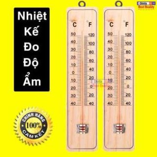 Nhiệt kế gỗ đo nhiệt độ treo tường cao cấp