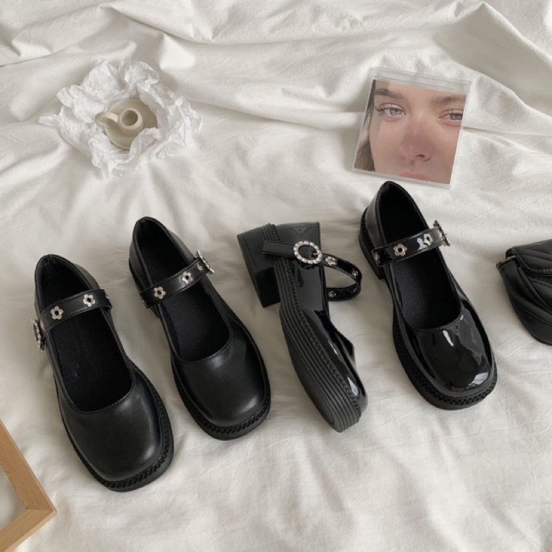 Giày búp bê có quai Mary Jane Yannie Lolita vintage học sinh đế cao