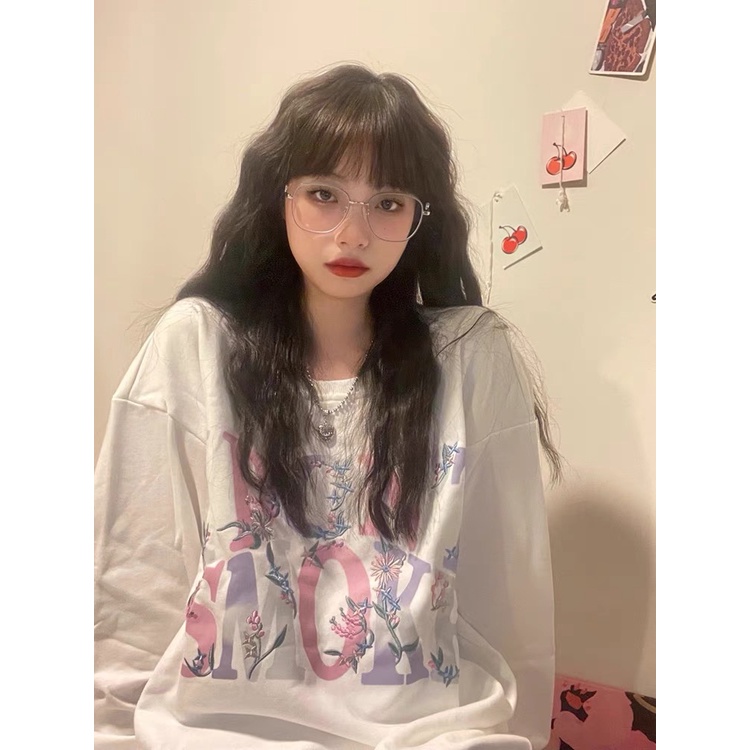 NRVP Áo Hoodie Dáng Rộng Thời Trang Hàn Quốc Đơn Giản Cá Tính Cho Nữ