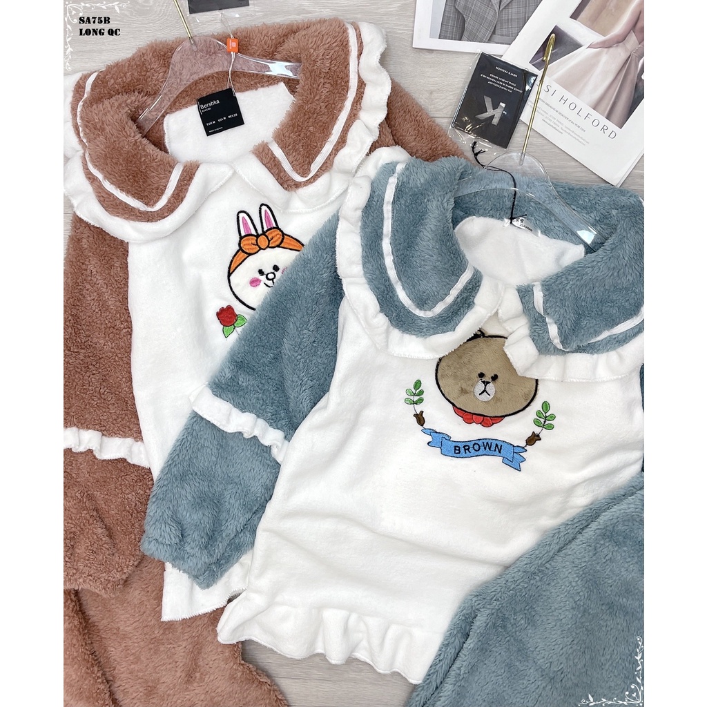 BỘ LÔNG MẶC NHÀ HÌNH DOREMON CỔ BÈO TAY DÀI 191121 | BigBuy360 - bigbuy360.vn