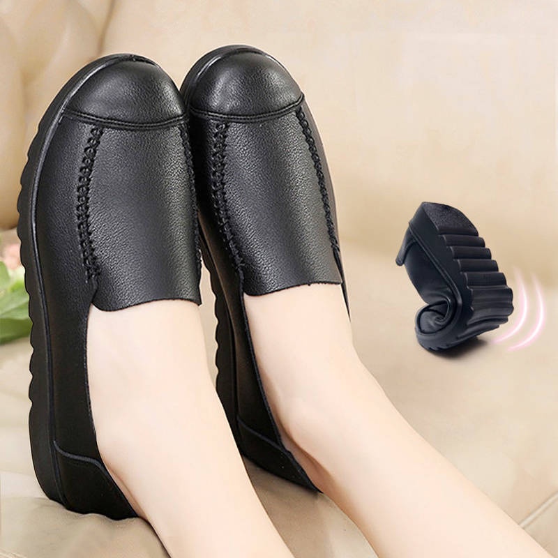 Giày vải Bắc Kinh cũ cho mẹ Giày Lười Da Thật Thời Trang Cho Phụ Nữ Trung Niên