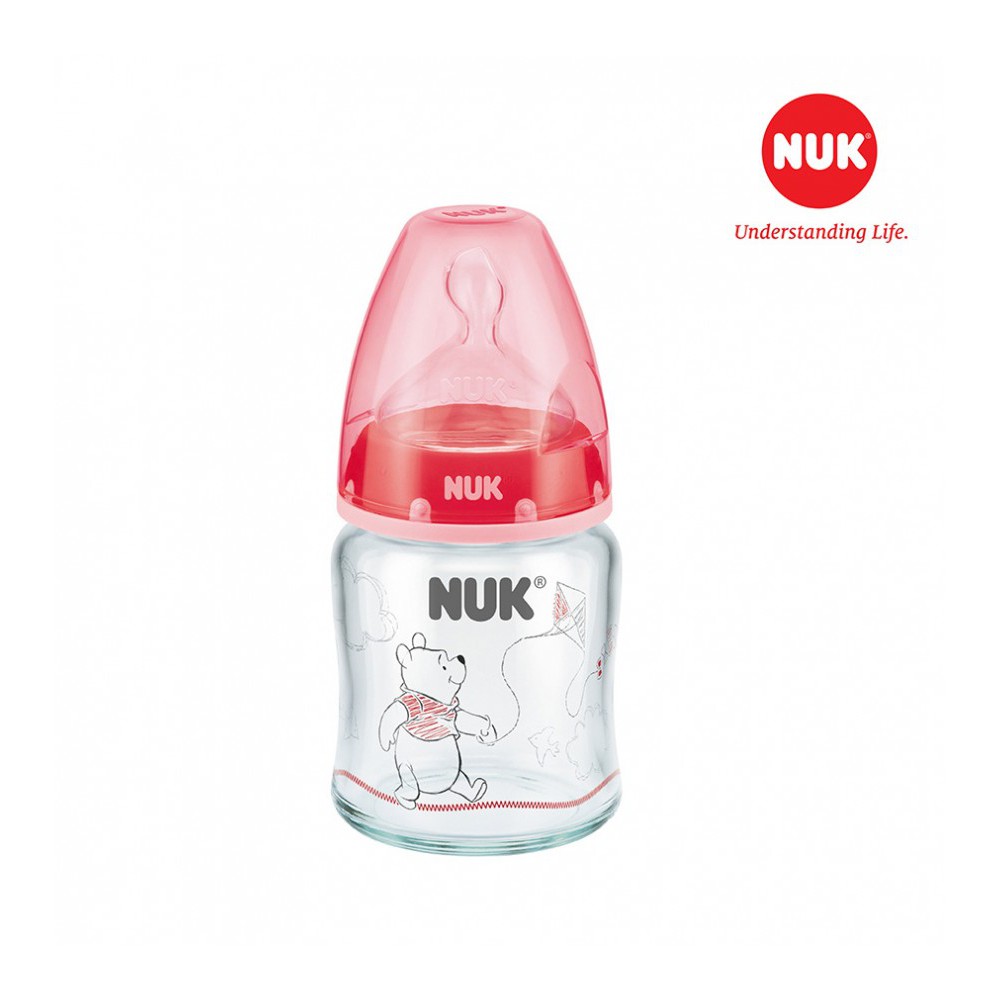 NU34425 BÌNH SỮA NUK PREMIUM CHOICE+ THỦY TINH 120ML NÚM TI S1 - M (DISNEY)