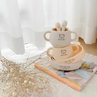 SET BÁT MUỖNG SILICON UBMOM - DOTTODOT X BLUEMAMA CHO BÉ HÀN QUỐC