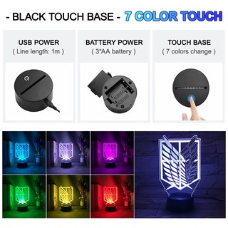 Đèn Led 3d Hình Anime Cảm Ứng
