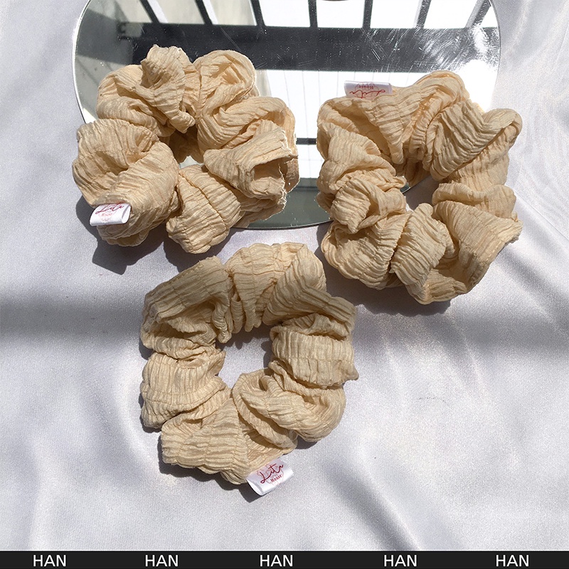 HAN - Dây chun buộc tóc Linen nhăn Scrunchies Handmade