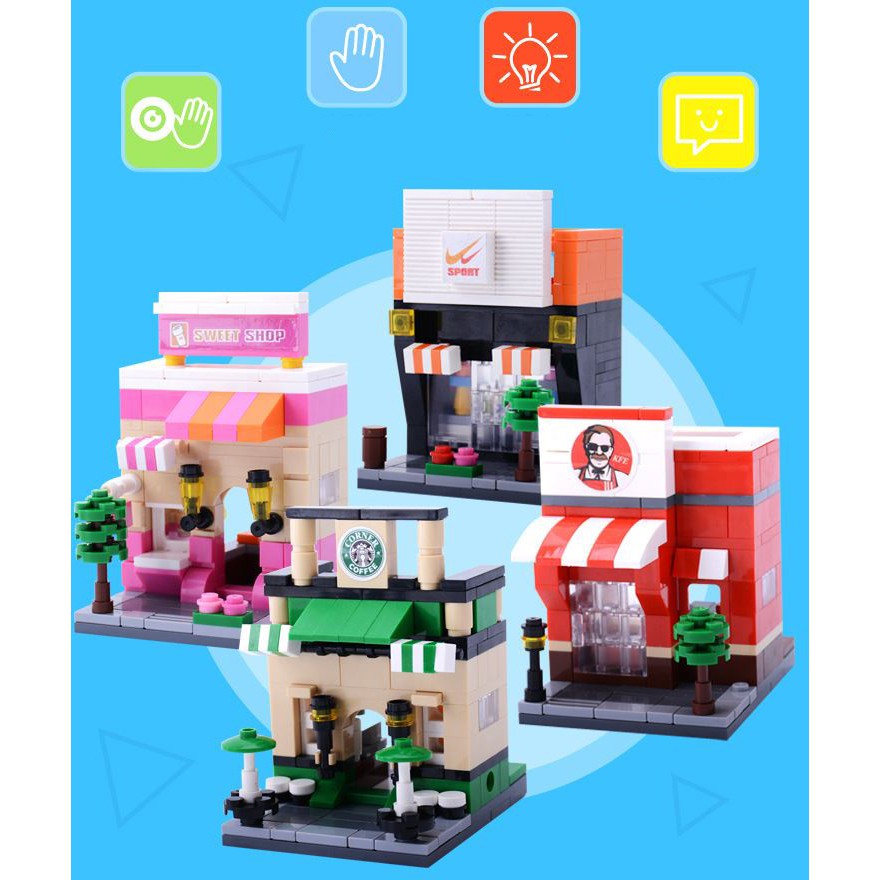 Xếp hình lego cửa hàng nguyên hộp đẹp sắc nét