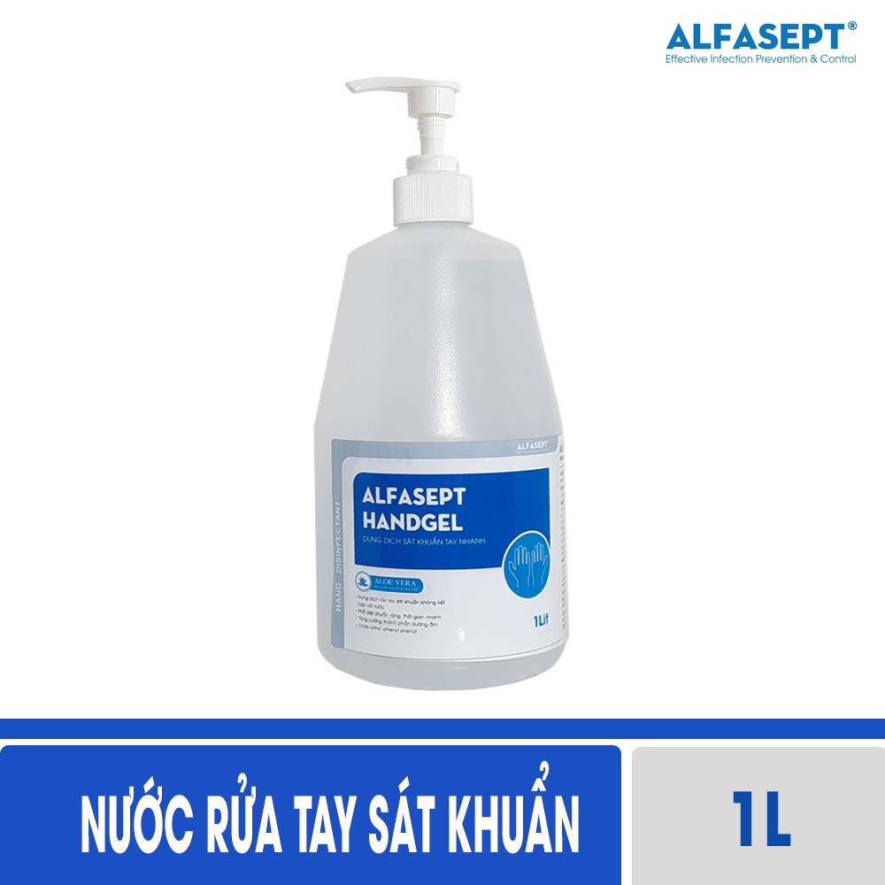 Dung Dịch Rửa Tay Khô ALFASEPT Handgel Giúp Diệt Khuẩn Toàn Diện, Hiệu Quả Và Tăng Độ Ẩm Cho Da Lọ 1L