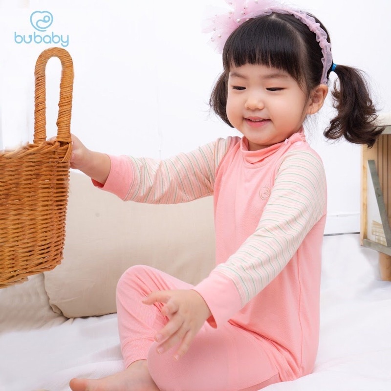 BuBaby - Bộ dài tay cài vai cao cổ