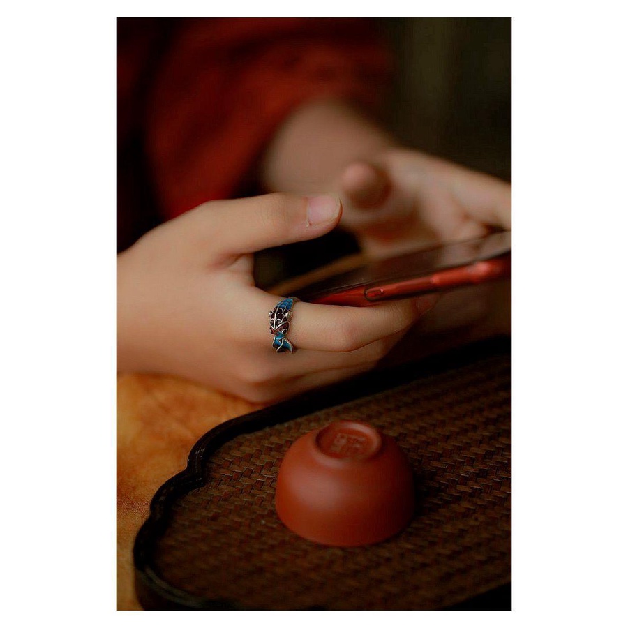 Nhẫn Hở Mạ Bạc 925 Phong Thủy Màu Sắc Đẹp Mắt