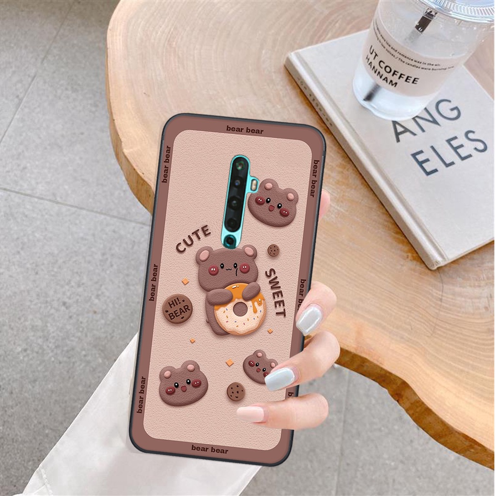 Ốp lưng Oppo RENO 2 / 2F / 2Z in hình Gấu nâu - hồng, Gấu Be@rick  cực CUTE, DỄ THƯƠNG