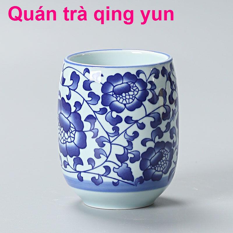 hộp quà> tách trà phong cách Nhật Bản Gốm cổ điển khối sứ 175 ml cốc nước lớn nhà hàng bộ1