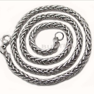 3 / 4 / 5 / 6MM MENS Bạc Thép không gỉ Lúa mì bện dây chuyền Vòng cổ mát mẻ