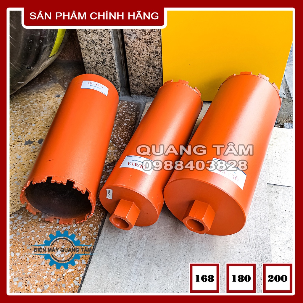Mũi Khoan Rút Lõi Bê Tông 168 - 180 - 200 mm x 350mm QUATA [Chính Hãng]