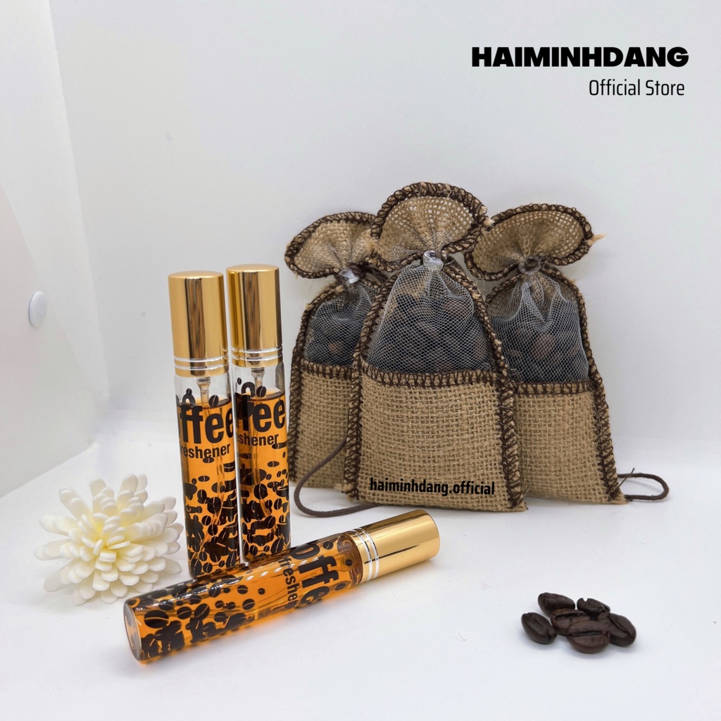 Túi Hạt Cafe Khử Mùi Treo Xe Ô tô, Tủ Quần Áo Tặng Kèm Tinh Dầu