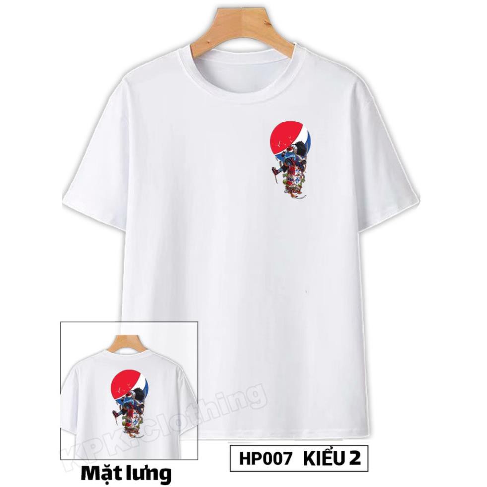 HOT- Áo Thun Cotton Hiphop Pepsi Unisex Nam Nữ Trắng Đen