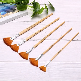 Set 5 cọ vẽ hình quạt bằng sợi nylon tiện dụng