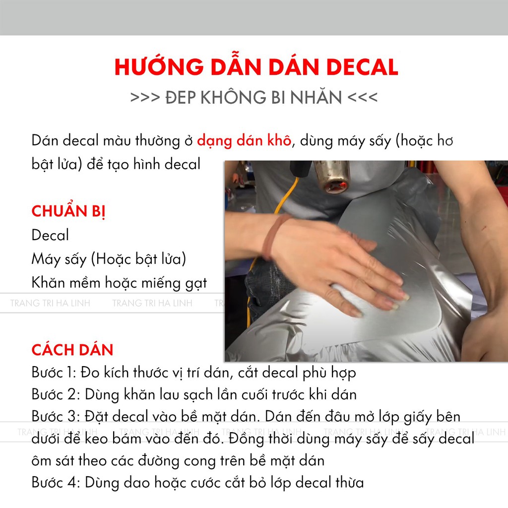 Decal nhôm xước dán xe 3d màu bạc và vàng - Trang Trí Hà Linh