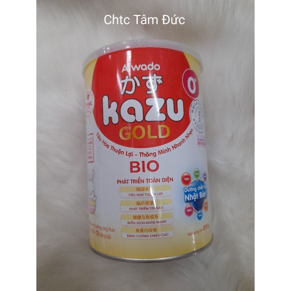 Lon sữa 810g KAZU Bio gold 0+ 1+ Aiwado.Dinh dưỡng từ Nhật Bản giúp bé tiêu hóa thuận lợi ,thông minh nhanh nhẹn