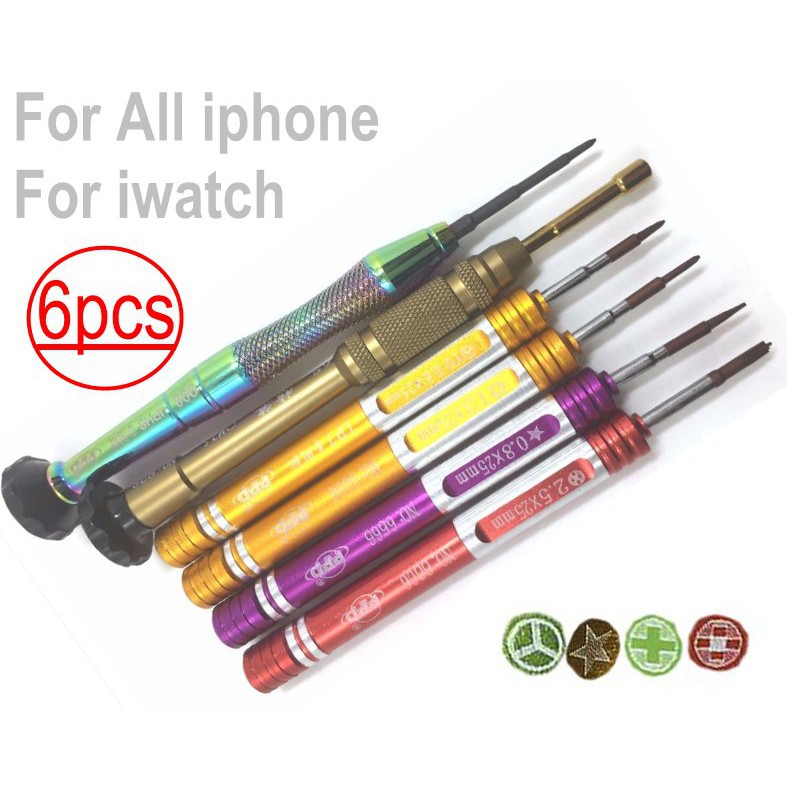 Set 6 tua vít sửa chữa thích hợp cho iWatch Iphone 12 Mini 11 Pro Max X Xs Xr 8 7 6s 6 Plus 5 5s 4