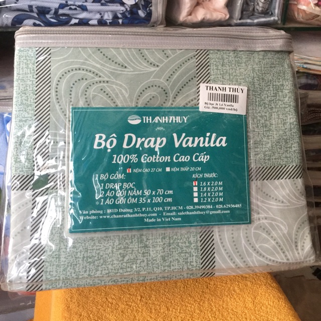 Bộ drap hộp(gối 1 lớp ) -size m6 - M149