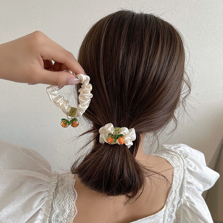 Dây Buộc Tóc Vải Scrunchies Quả Siêu Hot Trend
