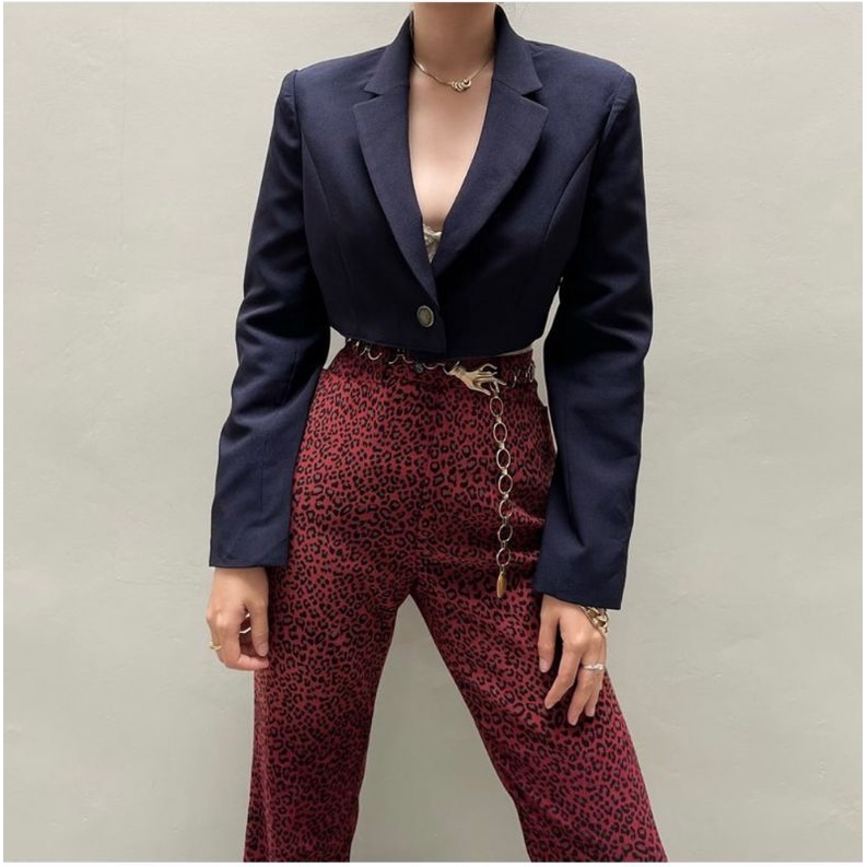 Áo blazer croptop tay dài phong cách Hàn Quốc