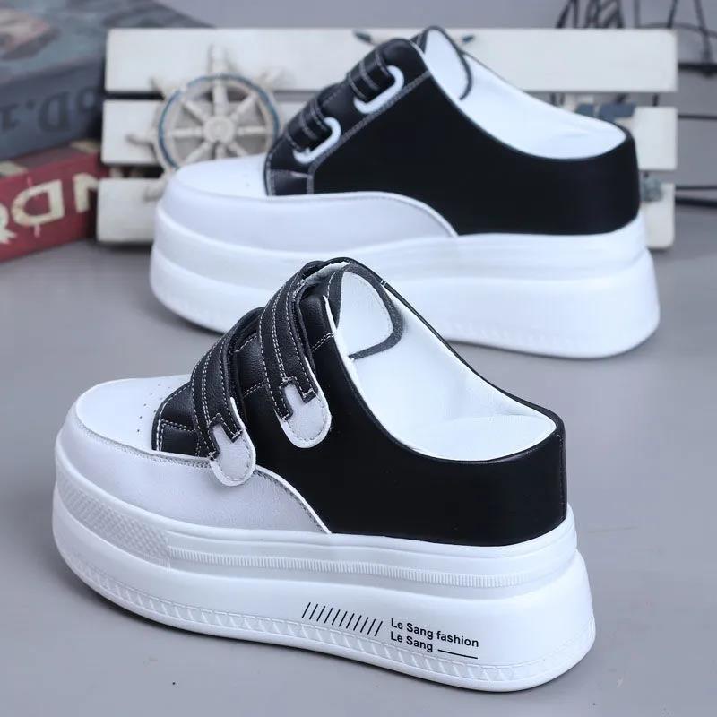 Dép Bít Mũi Đế Dày Tăng Chiều Cao Thời Trang Mùa Thu